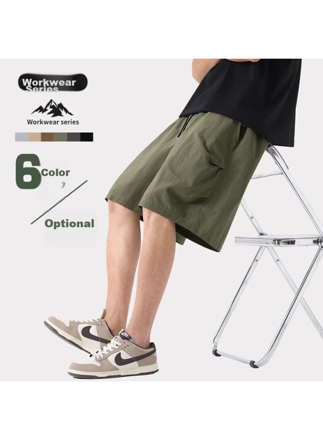 Geniolamode Men's Cargo Shorts, Lightweight Summer Style, Cool And Casual, Outdoor Mountain-inspired Functional Five-point Pants, Army Green, 3XL - Image 2