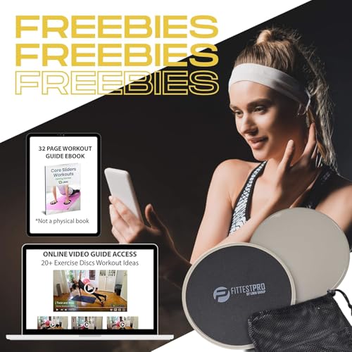 Limm Core Sliders Fitness - Exercise Sliders for Working Out, Stability, Ab, Legs & Full Body (Set of 2) - Bonus Carry Bag & Workout Ebook - Black Gym Gliding Disc Pads for Hardwood, Carpet & More - Image 4