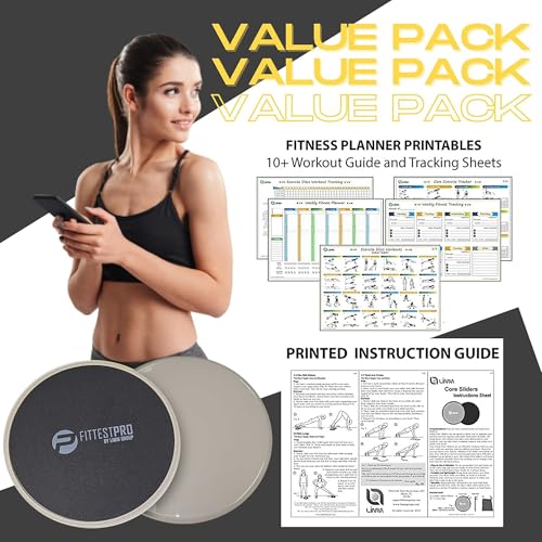 Limm Core Sliders Fitness - Exercise Sliders for Working Out, Stability, Ab, Legs & Full Body (Set of 2) - Bonus Carry Bag & Workout Ebook - Black Gym Gliding Disc Pads for Hardwood, Carpet & More - Image 5