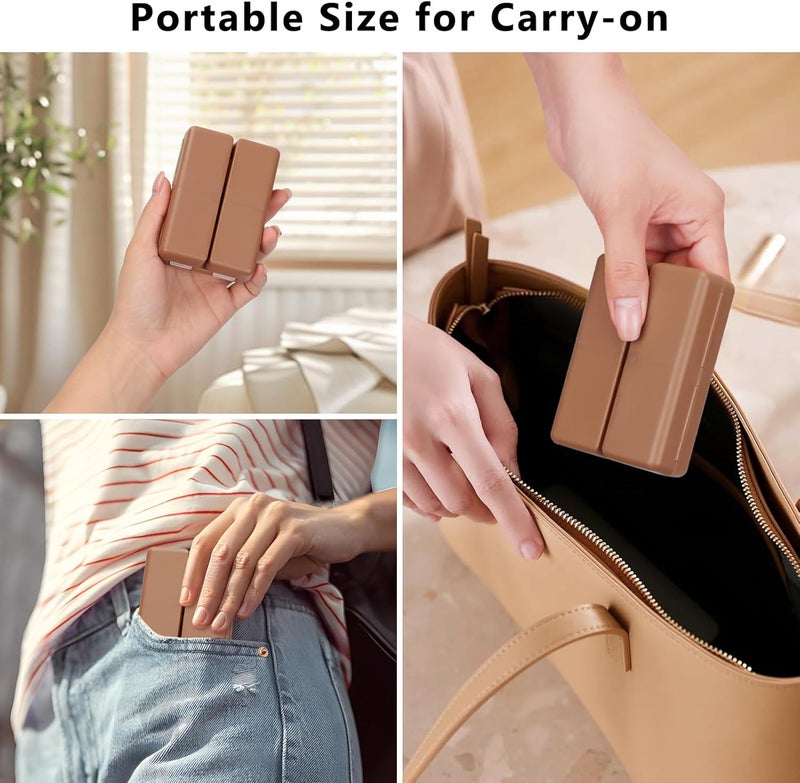 FYY Daily Pill Organizer, 7 Compartments Portable Travel Pill Case, [Folding Design] for Purse Pocket to Hold Vitamins,Cod Liver Oil,Supplements and Medication-Brown - Image 5