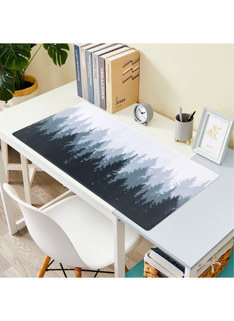 Large Gaming Mouse Pad 800 x 300 x 3mm, Non-Slip Rubber Base Water-Resistant Mousepad Desk Mat for Computer Keyboard Misty Forest