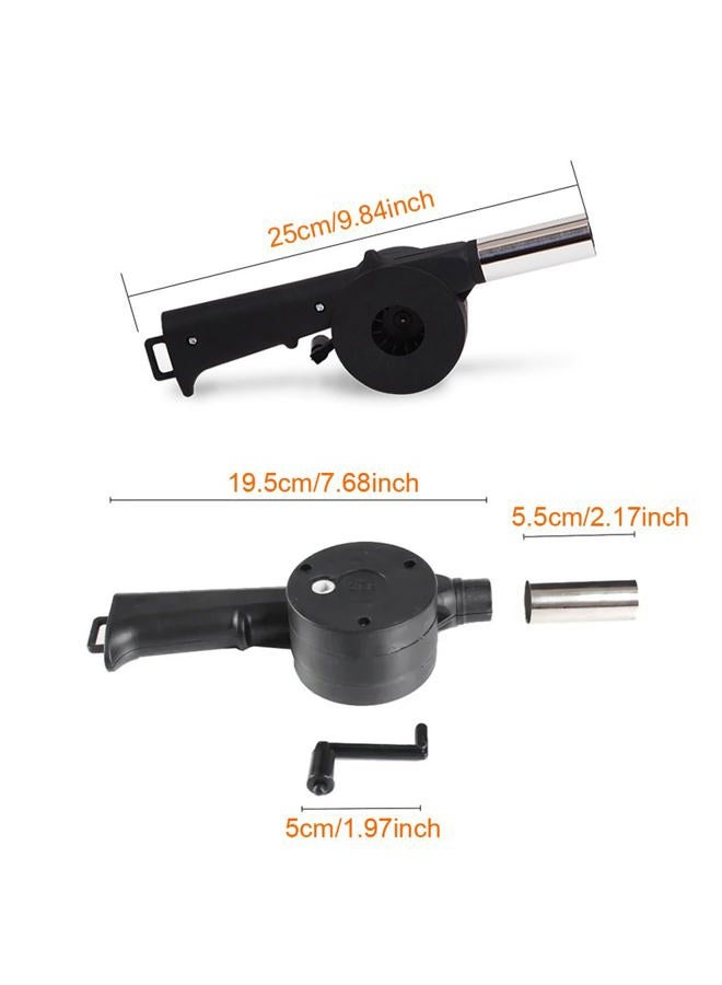 SquEqu 2 Pack Hand Crank Air Blower Portable Manual Handheld Fire Blowing Tube Bellow Flame Boost Fan for Outdoor Barbecue BBQ Grill Stove Picnic Hiking Camping Campfire Starter - Image 2