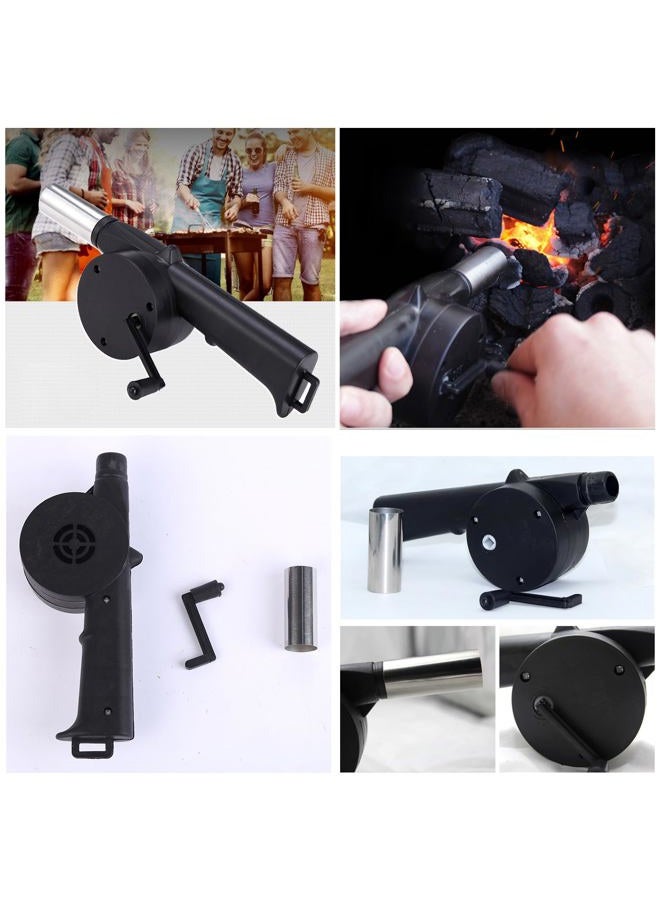 SquEqu 2 Pack Hand Crank Air Blower Portable Manual Handheld Fire Blowing Tube Bellow Flame Boost Fan for Outdoor Barbecue BBQ Grill Stove Picnic Hiking Camping Campfire Starter - Image 5