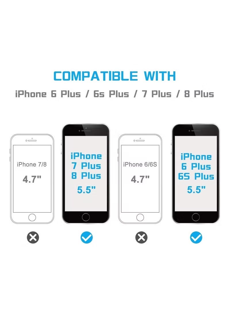 IAF MANTO Screen Protector for iPhone 8 Plus 7 Plus 6s Plus 6 Plus 5.5 Inch Full Coverage Tempered Glass Film Edge to Edge Protection 2 Pack, Black - Image 2