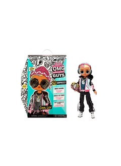 LOL Surprise OMG Guys Fashion Doll Cool Lev with 20 Surprises, Poseable, Including Skateboard, Outfit & Accessories Playset - Gift for Kids
