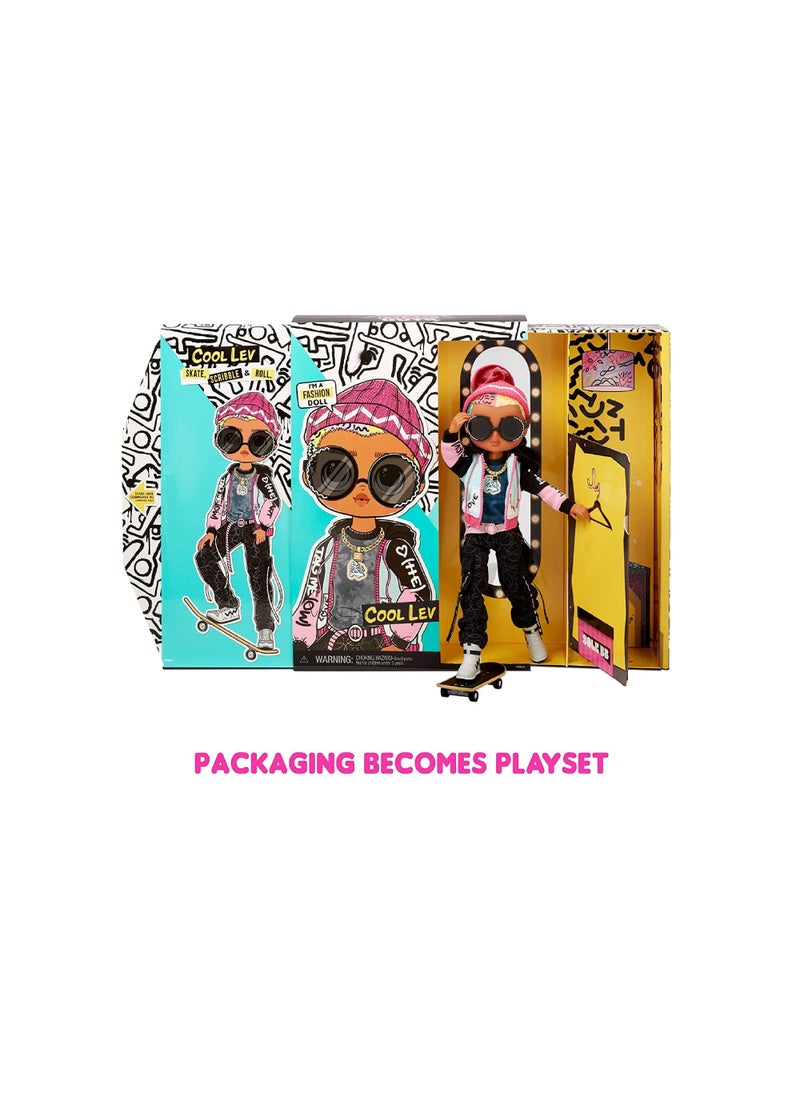 MGA Entertainment - LOL Surprise OMG Guys Fashion Doll Cool Lev with 20 Surprises, Poseable, Including Skateboard, Outfit & Accessories Playset - Gift for Kids - Image 1