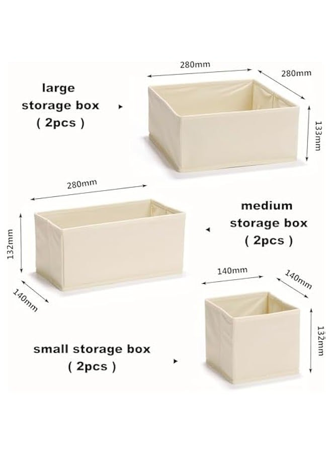 TRASSLE Drawer Organizer Clothes, 6 Pack Underwear Drawer Organizer, Foldable Closet Organizers, Storage Dresser Drawer Dividers, Cloth Drawer Storage Organizer Boxes, for Clothes, Scarves  - Image 2