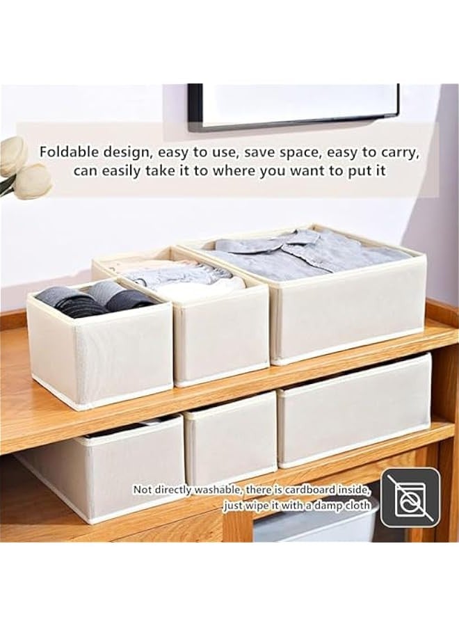 TRASSLE Drawer Organizer Clothes, 6 Pack Underwear Drawer Organizer, Foldable Closet Organizers, Storage Dresser Drawer Dividers, Cloth Drawer Storage Organizer Boxes, for Clothes, Scarves  - Image 3