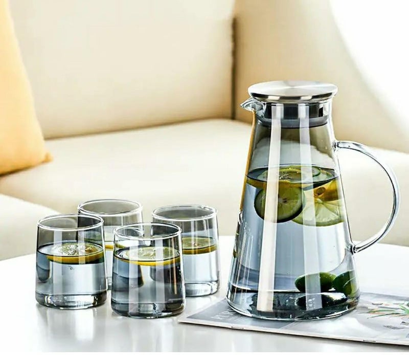 bellemax Premium Water and Juice Glasses Set of 6 and Borosilicate Glass Jug Set Combo,(6 PC Glasses 300ML and 1 Water Jug 1.8 Liter), Transparent, Glass and Jug Set for Dining Table (Medium) - Image 4