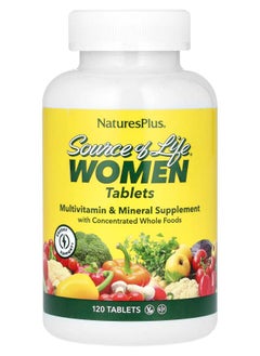 NaturesPlus Source of Life® Women Multivitamin & Mineral Supplement with Concentrated Whole Foods  120 Tablets 