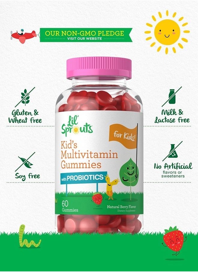 CARLYLE - Kids Multivitamin Gummies with Probiotics | 60 Chewables | Natural Berry Flavor | Vegetarian, Non-GMO, Gluten Free Children's Supplement | by Lil' Sprouts | Packaging May Vary - Image 1