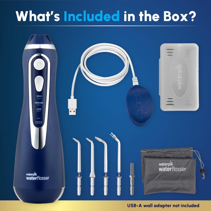 Waterpik Cordless Advanced 2.0 Water Flosser For Teeth, Gums, Braces, Dental Care With Travel Bag and 4 Tips, ADA Accepted, Rechargeable, Portable, and Waterproof, Blue WP-583, Packaging May Vary - Image 4