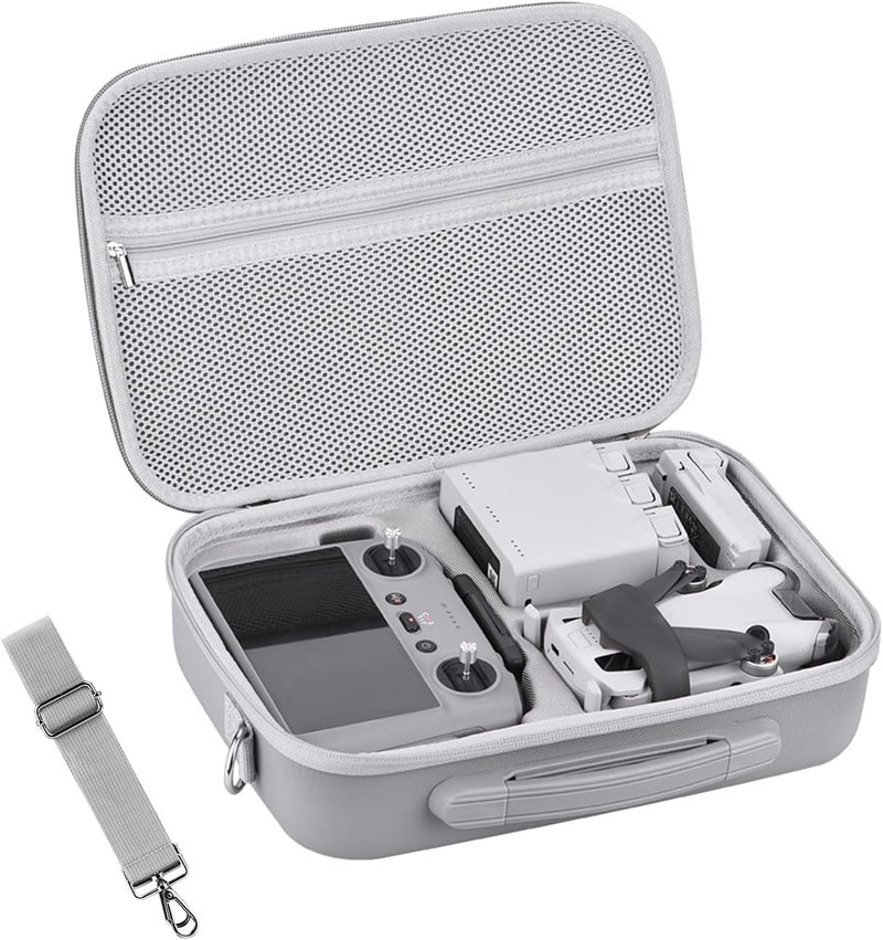 VERTUS® Carrying Case for DJI Mini 4 Pro || Hard Shell Storage Case Accessories for RC 2 Controller, with Shoulder Strap, Waterproof, Shockproof Features (Grey) - Image 2