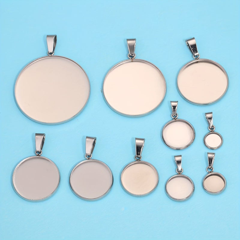 10 Stainless Steel Round Square Oval Base Trays 20mm for Jewelry Drip Oil - Image 3