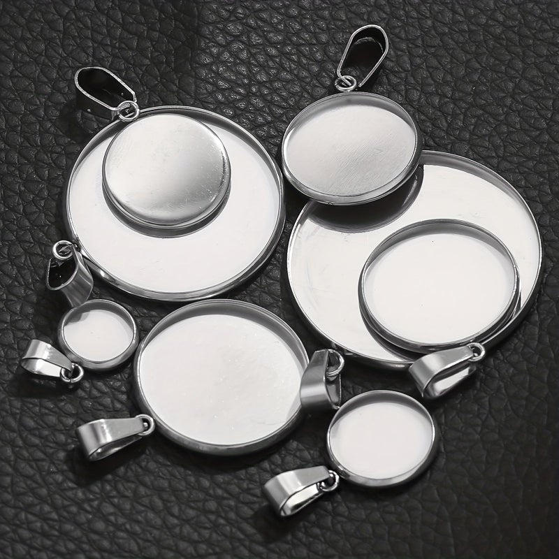 10 Stainless Steel Round Square Oval Base Trays 20mm for Jewelry Drip Oil - Image 2