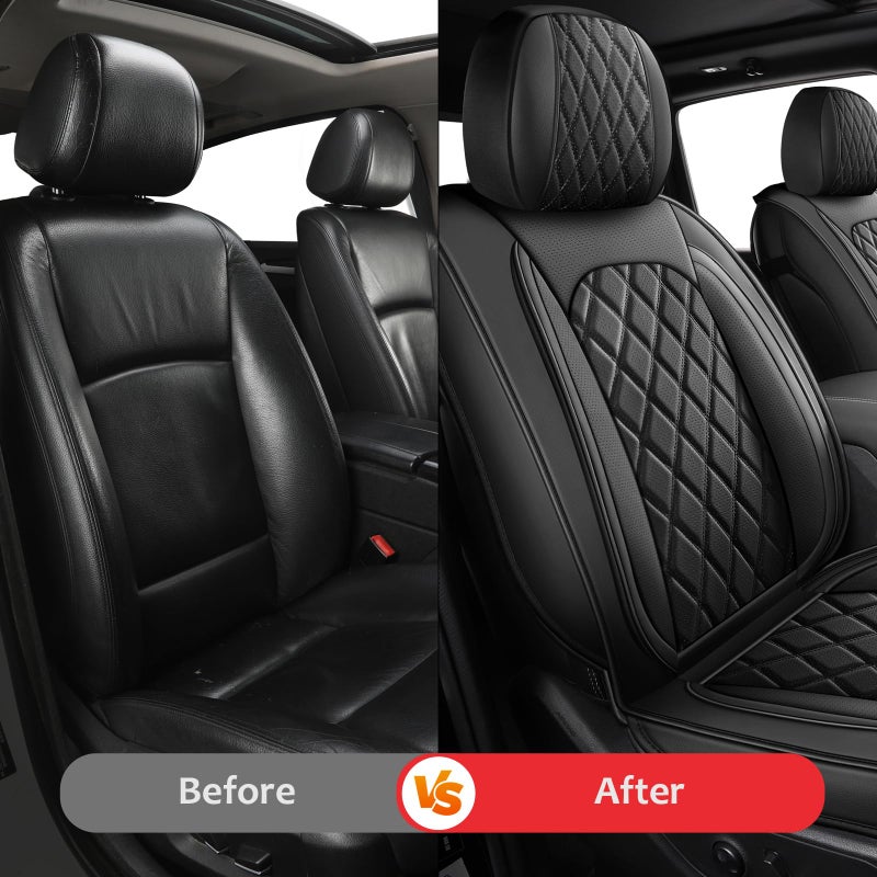 MIROZO Truck Seat Cover for Dodge Ram, Waterproof Ram Seat Cover Compatible with 2009-2025 RAM 1500 2500 3500 Truck Pickup Crew Quad Cab with Split Bench 40/60(Black,Full Set Curved Back) - Image 5