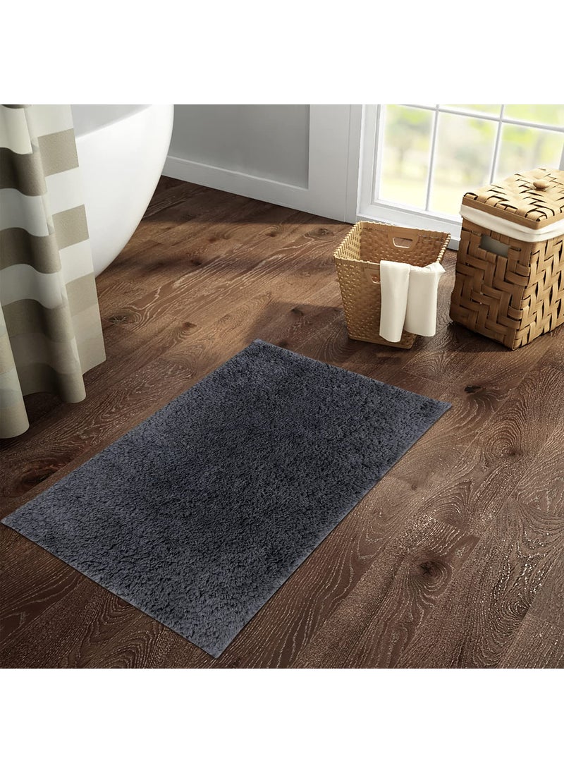SPACES Spaces DRYLON Bath Mats Small Anti Skid HIGH Durability Stain Resistant Quick Dry(Solid 39CMX60CM)-Dark Grey  - Image 1