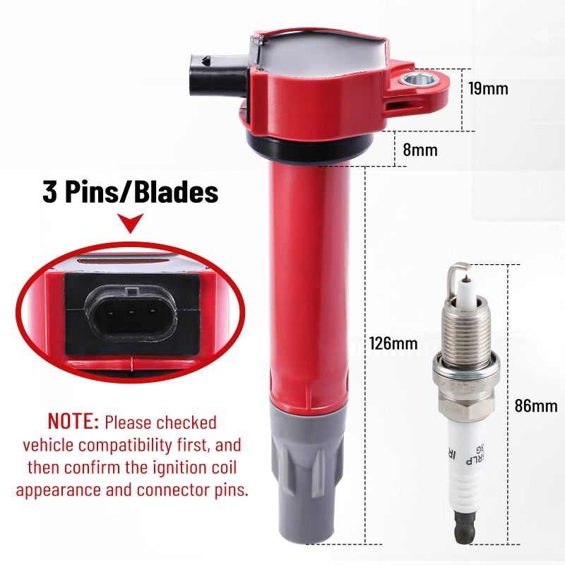 CarBole مجموعة بواجي وملفات إشعال CarBole UF502 متوافقة مع فولكس فاجن روتان دودج أفنجر تشالنجر تشارجر جورنّي (عبوة من 6) - Image 4