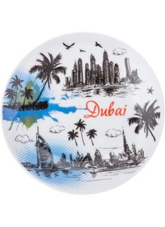 AKDC Dubai Souvenir Plate 15Cm X 15Cm X 1Cm White