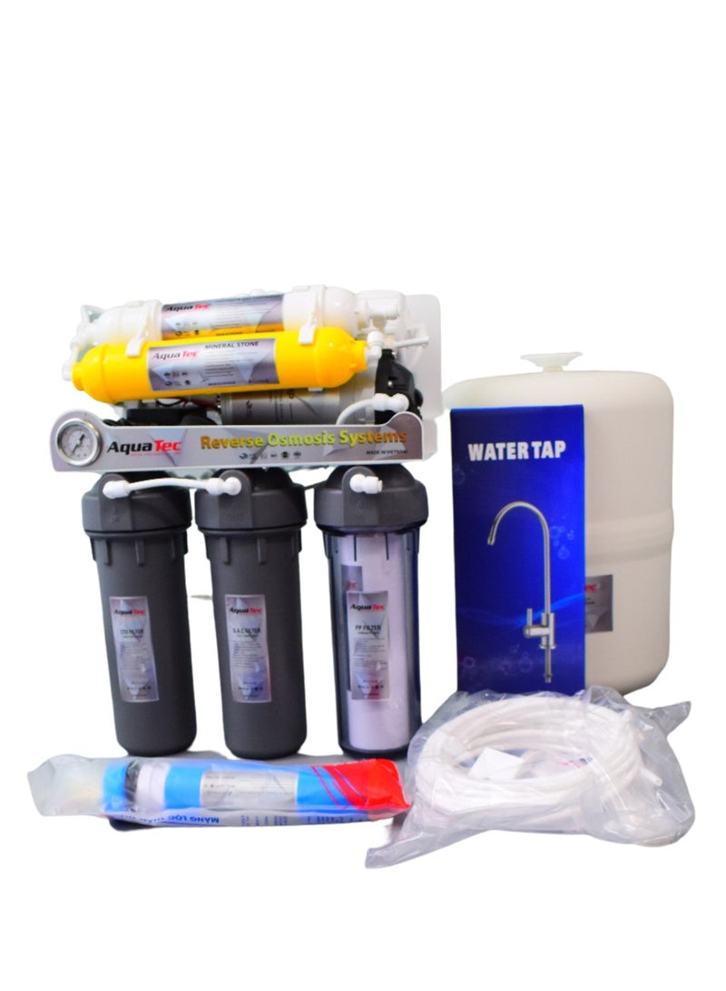 فلتر تنقية المياه 7 مراحل ، بسعة تصل إلى 300 لتر من المياه المحلاة يوميًا، ما يعادل 16 قاروة مياه كبيرة - Image 3