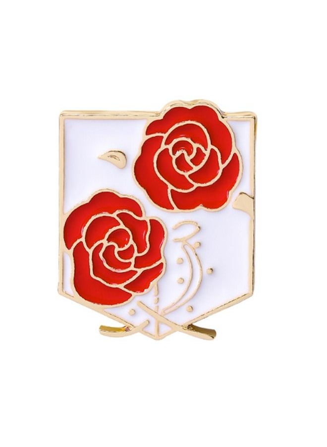 Khaisha - Brooch To Decorate Clothes With a Design Of Two Roses - Image 1