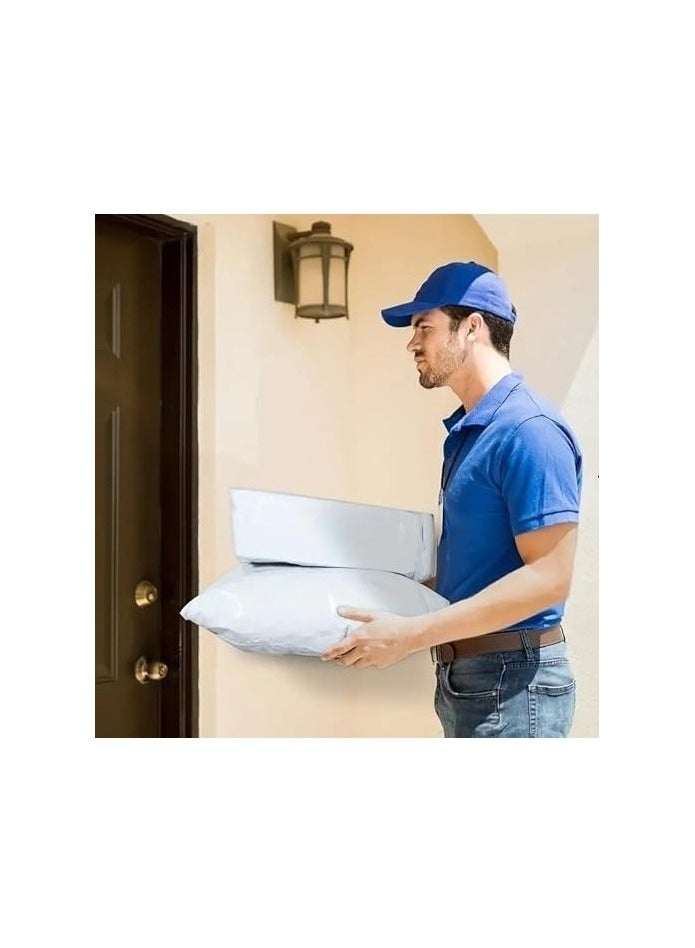 ديسيجيباك حقائب بولي بيضاء، نافذة AWB، إغلاق الفلّابة | 40 × 45 سم أكياس شحن ذات لاصق ذاتي، أظرف للتغليف والتوصيل 100 قطعة/عبوة | مثالية لإرسال الطرود والملابس - Image 2