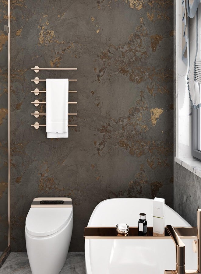 Wallercity ورق لاصق رخامي بني ذهبي من والرسيتي لأسطح المطابخ، ورق جدران رخامي غير لامع، ورق لاصق مقاوم للماء، سهل اللصق والإزالة، مناسب لجزيرة المطبخ أو طاولة الحمام، مقاس 15.8 × 78.7 بوصة - Image 5