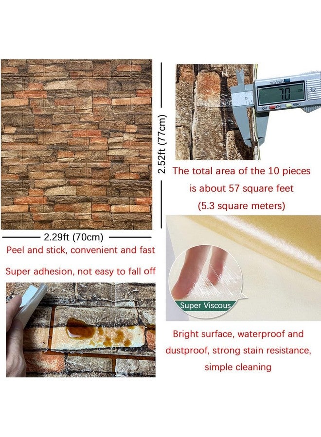 Rylan Self-Adhesive Waterproof PE Foam 3D Wall Panels Wallpaper Sticker for Bathroom, Living Room, and Home Decoration (70 x 77cm, Appx. 5.8Sq Feet)-1 Piece - Image 2