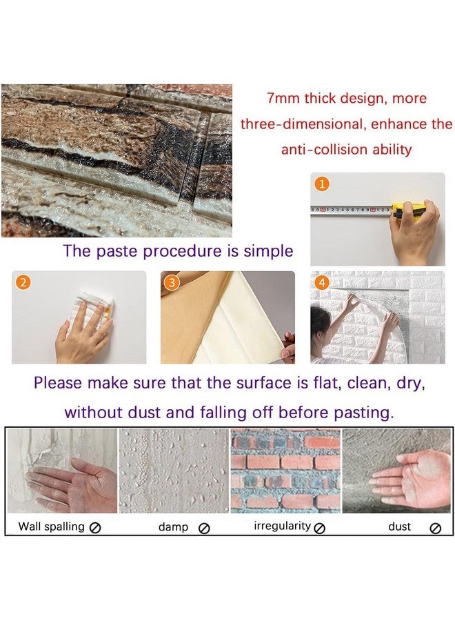 Rylan Self-Adhesive Waterproof PE Foam 3D Wall Panels Wallpaper Sticker for Bathroom, Living Room, and Home Decoration (70 x 77cm, Appx. 5.8Sq Feet)-1 Piece - Image 3