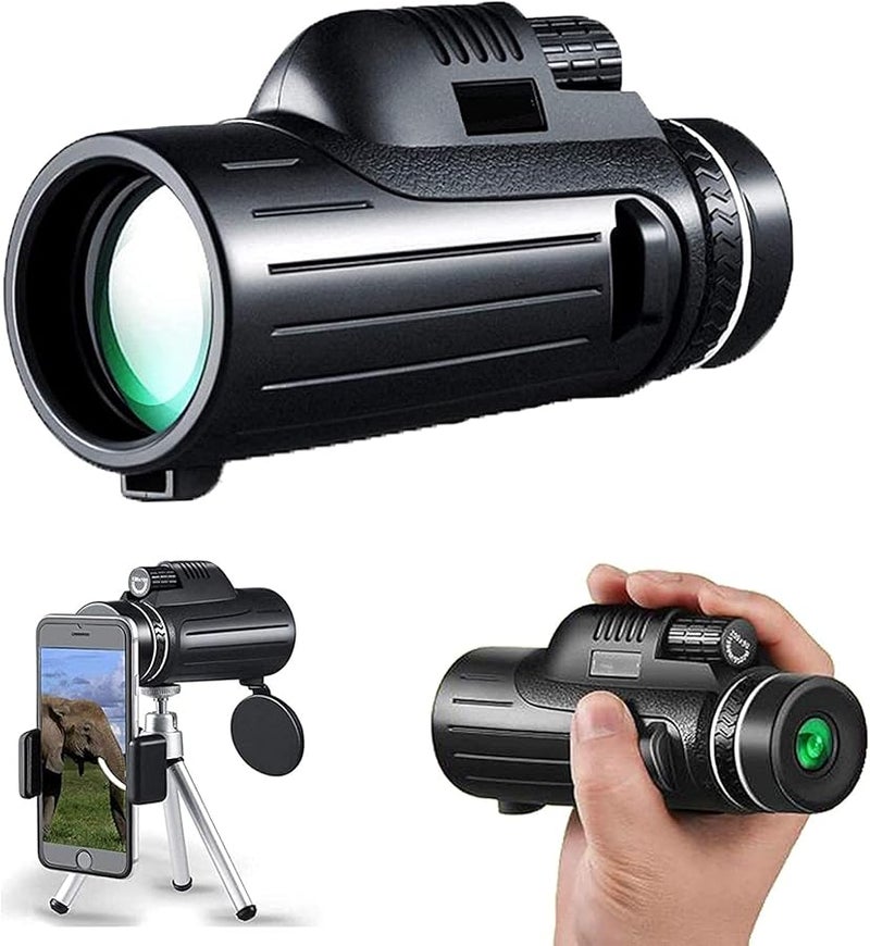 40x60 High Powered Monocular Telescope with Phone Holder Tripod for Bird Watching Stargazing - Image 2