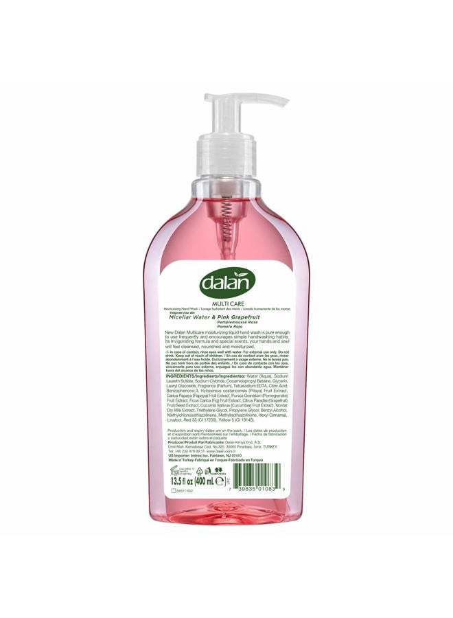 Dalan Pink Grapefruit Multicare Ultra Moisturizing Liquid Hand Soap for Normal and Dry Hands Fresh Clean and Soft Feeling (13.5 Fl Oz / 400 mL (Pack of 3)) - Image 2