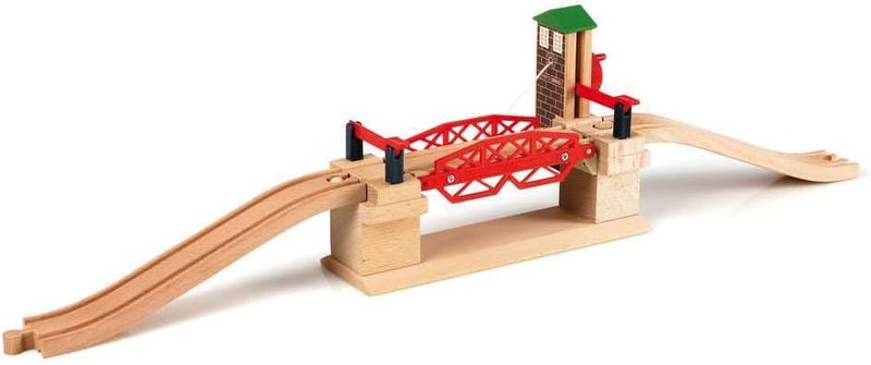 BRIO World Lifting Bridge Toy Train Accessory - Red Wooden Bridge with Ascending Tracks for Kids Ages 3 and Up - Image 4
