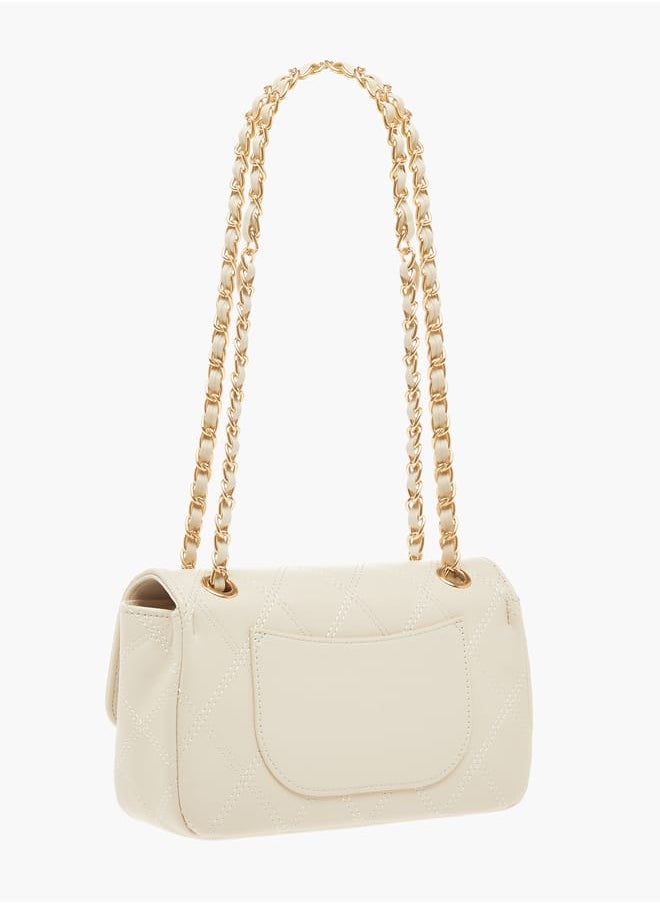 Flora Bella By Shoexpress Womens Quilted Shoulder Bag With Twist Lock Closure And Chain Strap  - Image 3