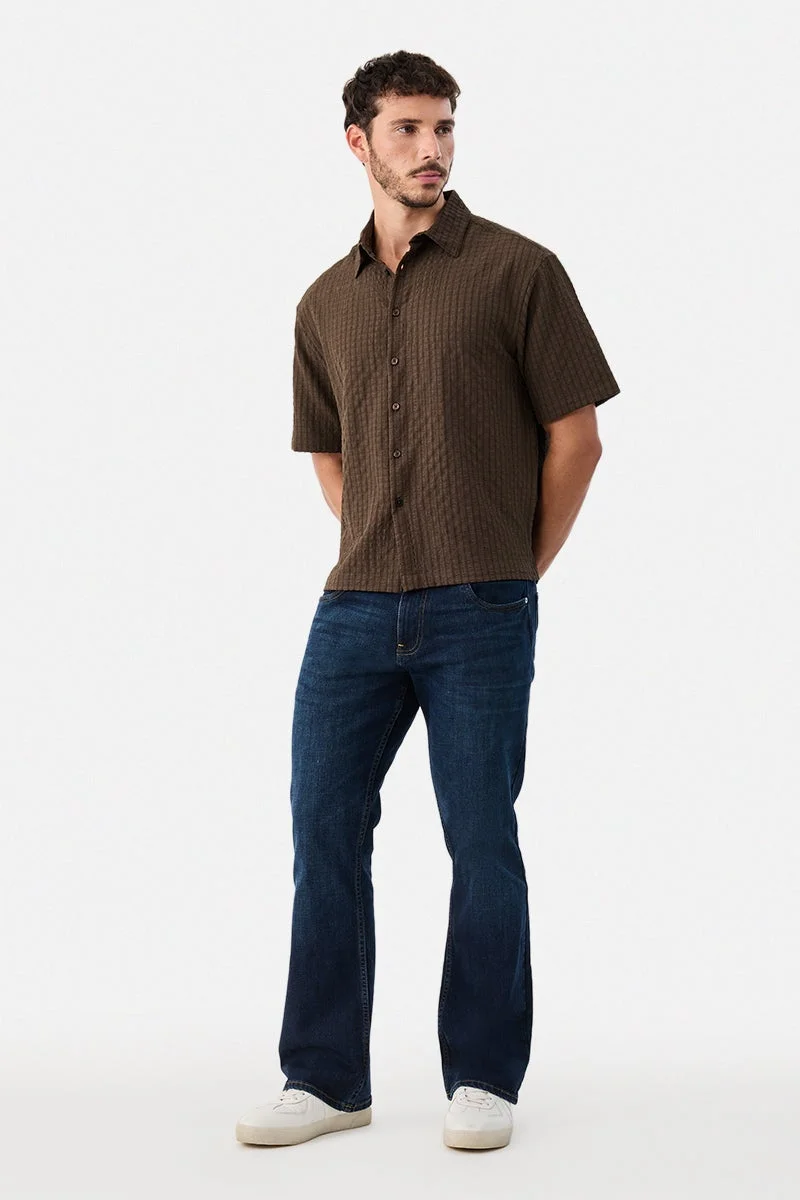 SNITCH Box Fit Textured Stretch Shirt