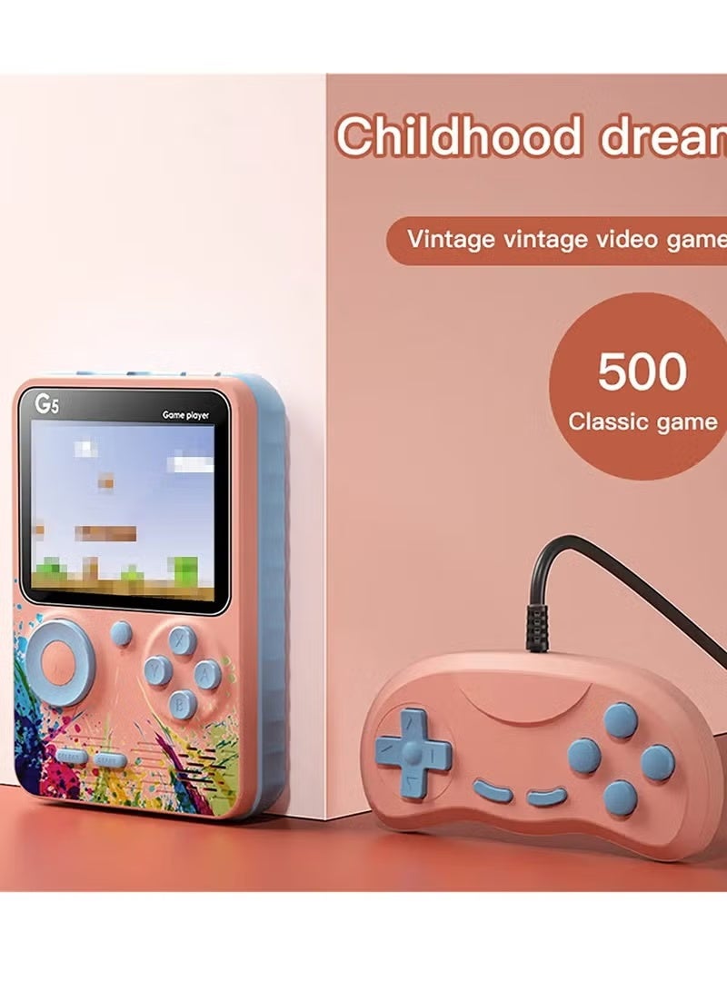 Retro Mini Handheld G5 Game Console Pink - Image 2