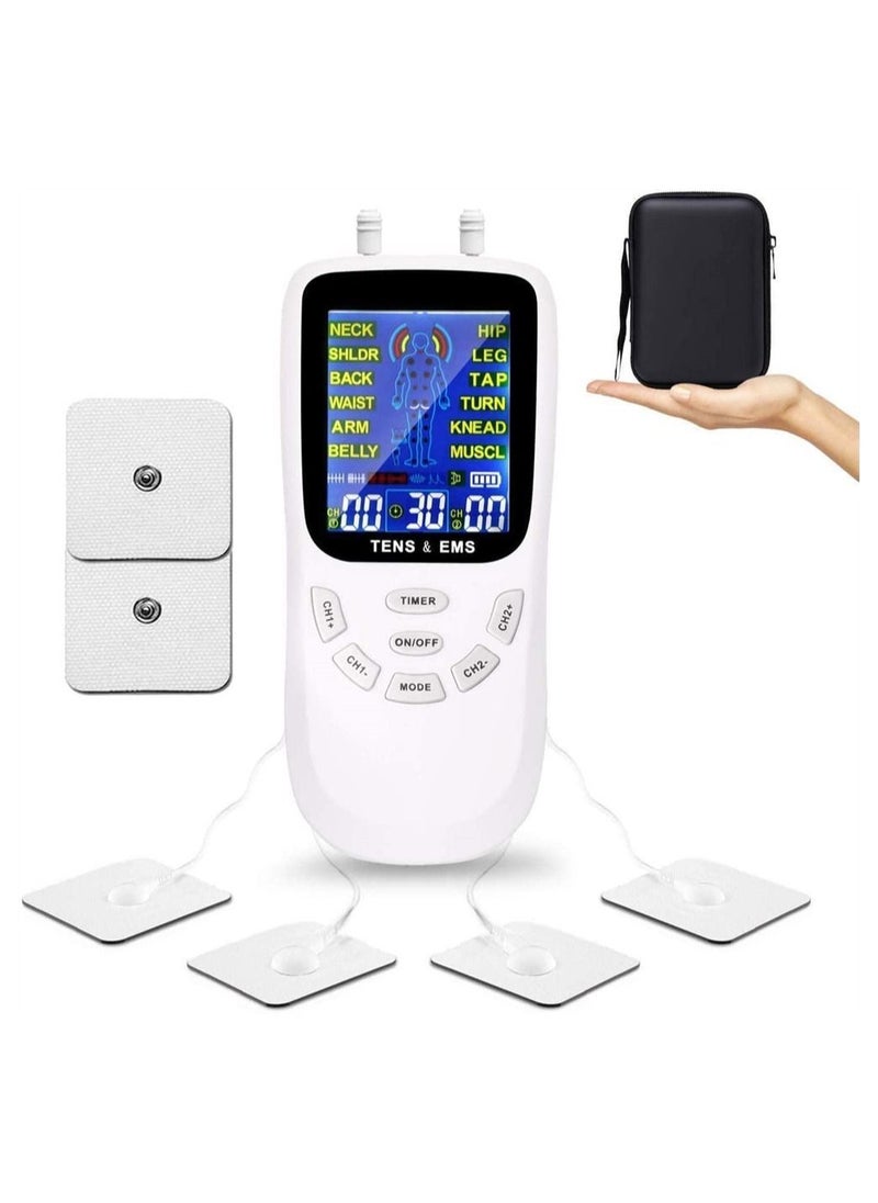 Y&D Muscle Stimulator Device, Ten Units Machine Pulse Massager 12 Modes Rechargeable Device With 4 Large Pads For Pain Relief, Fitness Neck Back Relief  - Image 1