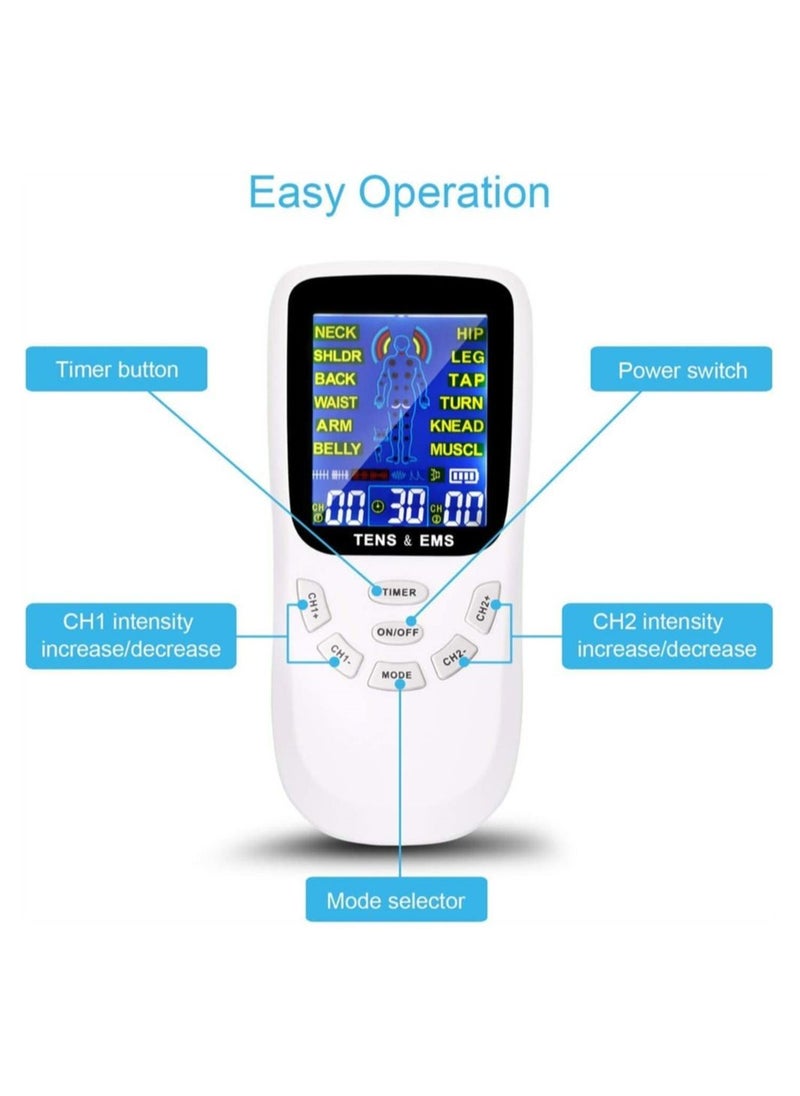 Y&D Muscle Stimulator Device, Ten Units Machine Pulse Massager 12 Modes Rechargeable Device With 4 Large Pads For Pain Relief, Fitness Neck Back Relief  - Image 5