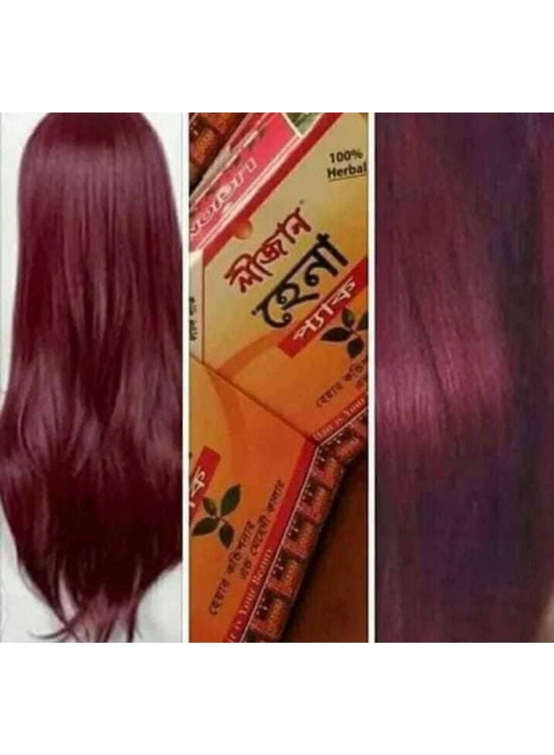 ليجون حنة ليجان الهندية العلاجية الأصلية بخلاصة الشيكاكاي والأملا والبراهمي والشاي الأخضر  تغطية الشيب وتقوية وتكثيف الشعر  لون بني محمر طبيعي - Image 5