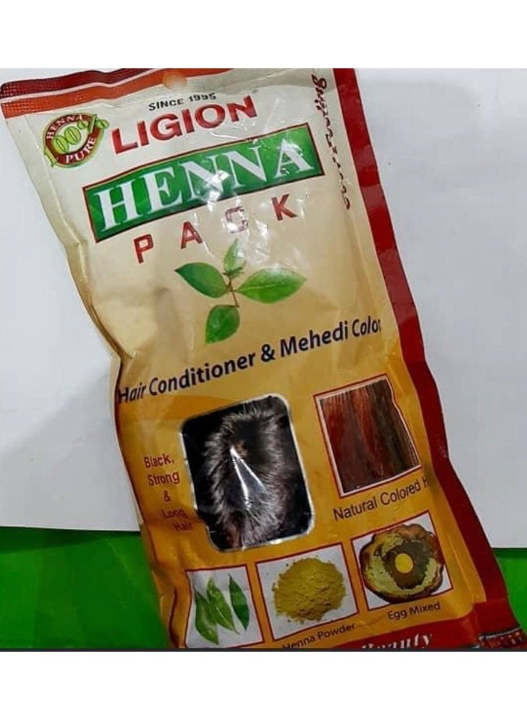 ليجون حنة ليجان الهندية العلاجية الأصلية بخلاصة الشيكاكاي والأملا والبراهمي والشاي الأخضر  تغطية الشيب وتقوية وتكثيف الشعر  لون بني محمر طبيعي - Image 4