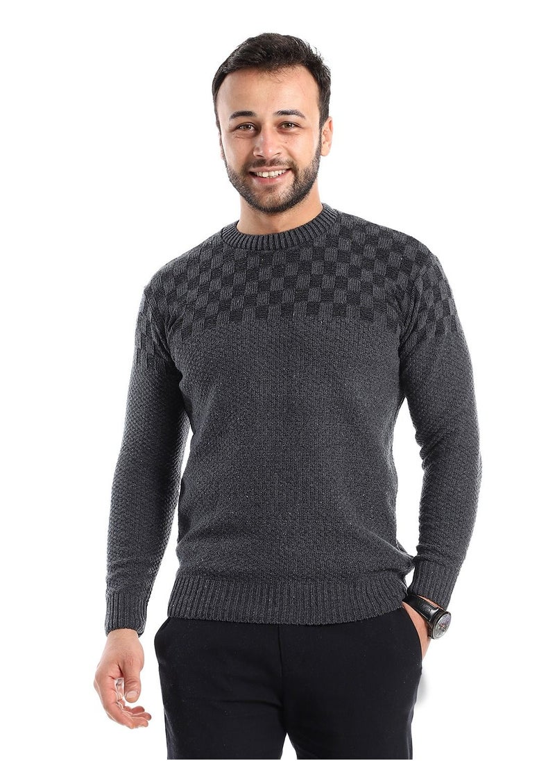 Caesar - Wool Mens Pullover With Multi Design - Image 1
