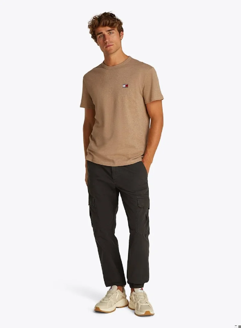 TOMMY JEANS Vintage Camel Melange Regular Fit Short Sleeve T-Shirt for Men | Best Price UAE