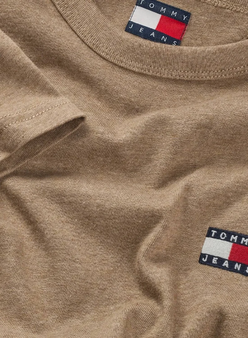 TOMMY JEANS Vintage Camel Melange Regular Fit Short Sleeve T-Shirt for Men | Best Price UAE