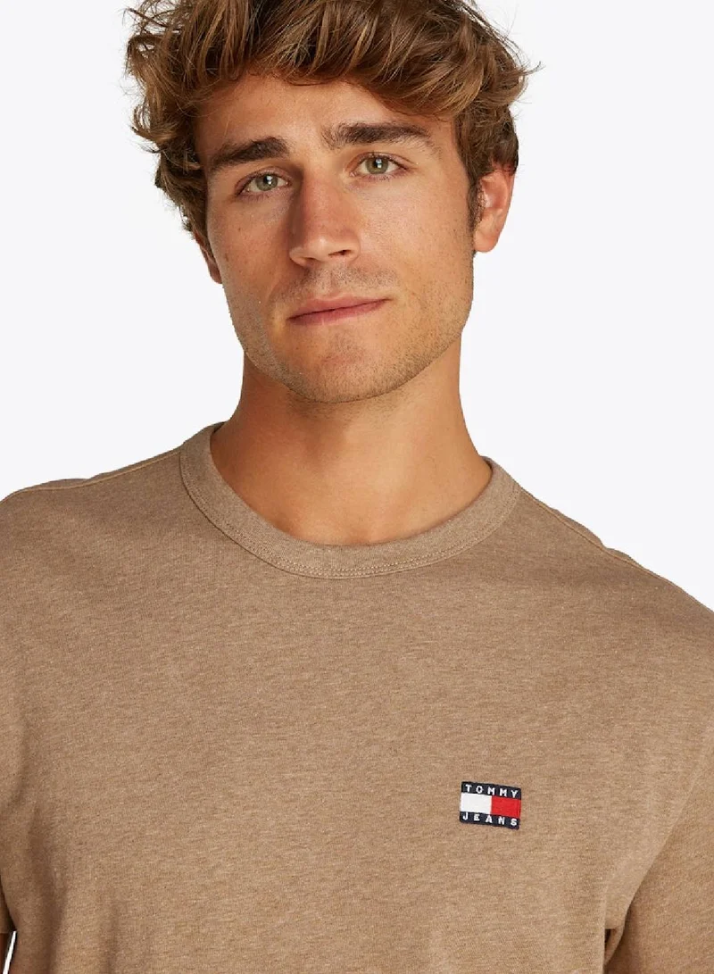 TOMMY JEANS Vintage Camel Melange Regular Fit Short Sleeve T-Shirt for Men | Best Price UAE