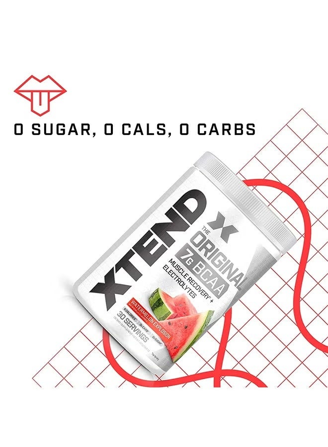 Xtend Original 7g BCAA Powder – Watermelon Explosion | Zero Sugar, Electrolytes & Muscle Recovery Drink – 30 Servings - Image 5