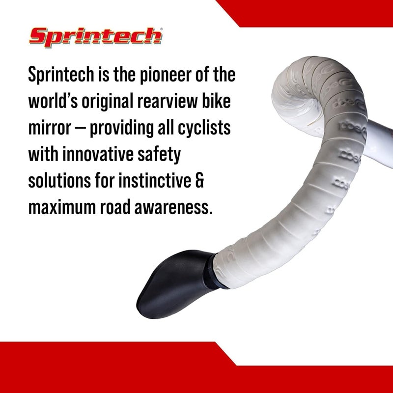Sprintech Swiss-Made Convex Chrome-Plated Bike Mirror for Drop Bars – Hand-Finished, Adjustable, Reflective Surface, Durable ABS Housing, Universal Fit for Enhanced Rear Visibility (Black, Single) - Image 4