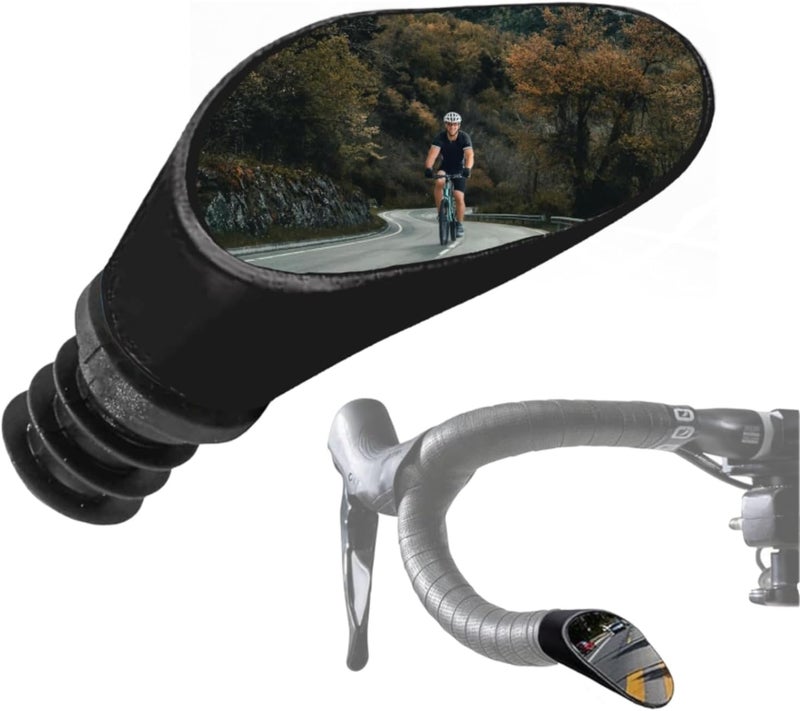 Sprintech Swiss-Made Convex Chrome-Plated Bike Mirror for Drop Bars – Hand-Finished, Adjustable, Reflective Surface, Durable ABS Housing, Universal Fit for Enhanced Rear Visibility (Black, Single) - Image 1