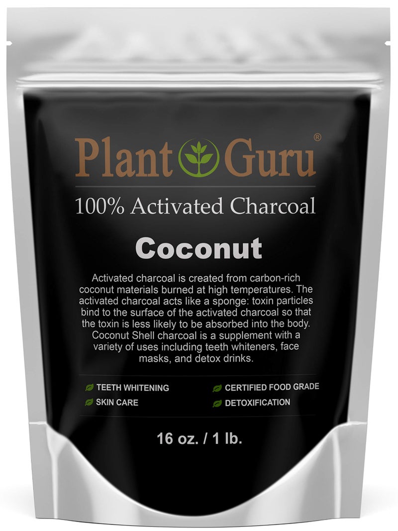Activated Charcoal Powder 1 lb Coconut Food Grade Kosher NonGMO Teeth Whitening Facial Mask and Soap Making Promotes Natural Detoxification and Helps Digestion