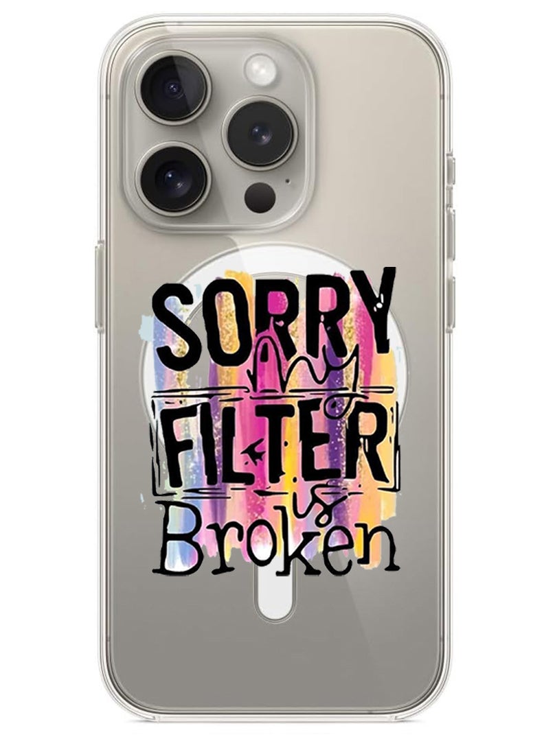 Theodor Magnetic Case for iPhone 15 Pro Max 6.7-inch Compatible with MagSafe Wireless Charging, Shockproof Phone Bumper Cover Sorry filter is broken copy - Image 1