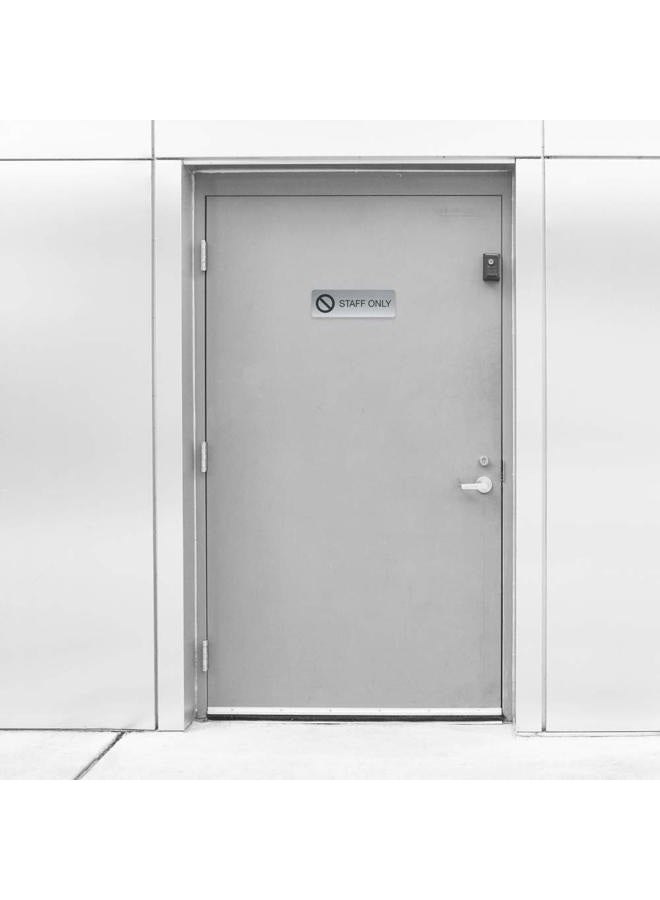 SBlabels Staff Only Indoor Easy Adhesive Mount Door and Wall Sign for Restaraunts and Small Businesses 3" x 9" - Silver - Image 3