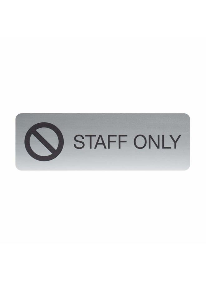 SBlabels Staff Only Indoor Easy Adhesive Mount Door and Wall Sign for Restaraunts and Small Businesses 3" x 9" - Silver - Image 1